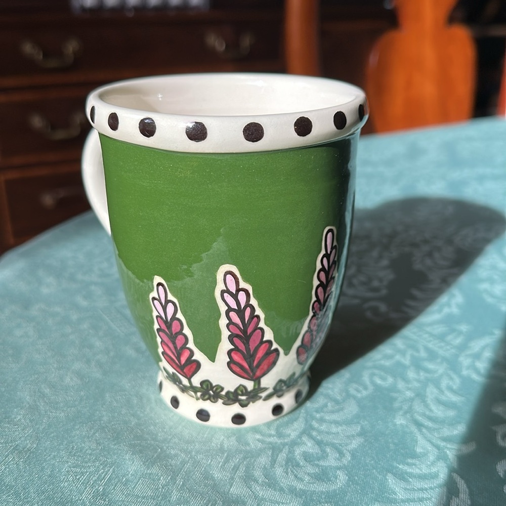 Catfish Moon Studio Pottery Ceramic mug hand painted Canada